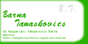 barna tamaskovics business card